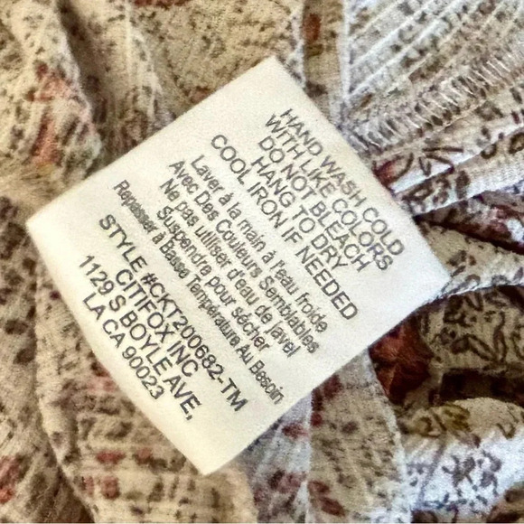 Melloday| Romantic Feminine V-Neck Peplum Short Sleeve Floral Blouse Size Large - Picture 7 of 7